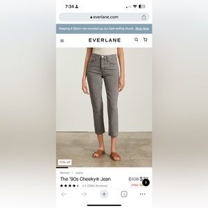 Everlane - The ’90s Cheeky Jean Size 25, inseam 26.5" / Acid Grey